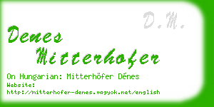denes mitterhofer business card