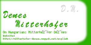 denes mitterhofer business card